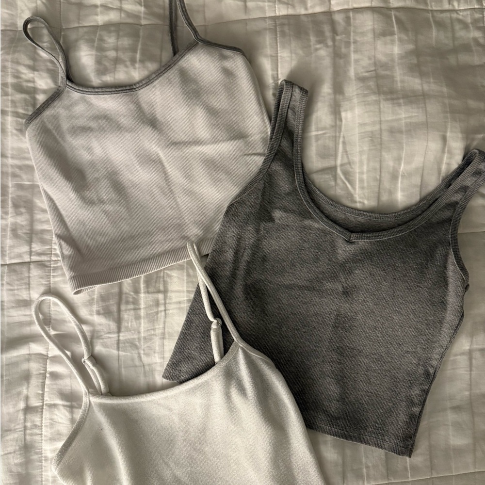 Forever 21 Gray and White Camisole Set